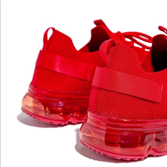 Red FlyKnit Air Bubble Slip On Sneaker - Picture 4 of 9